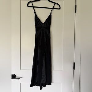 bebe Y2K Black Midi Dress Key Hole Back Subtle Geometric Details